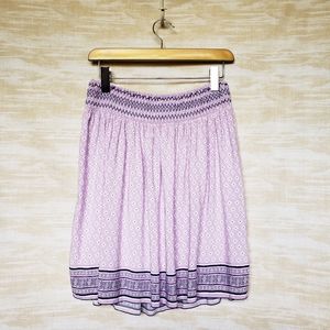 M purple boho geo print summer skirt